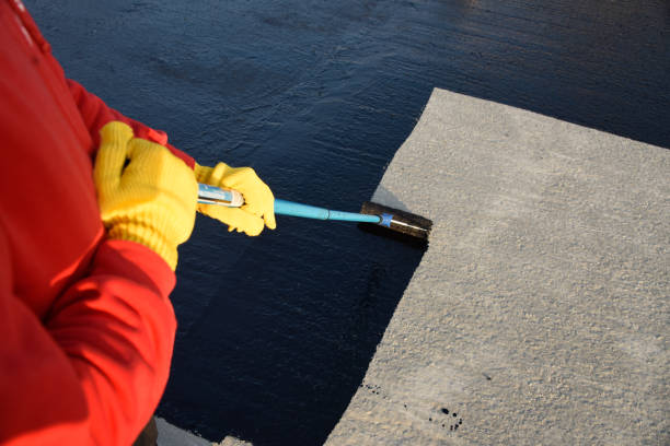 waterproofing coating with a roller brush.
